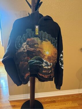 Godspeed Skeleton Graphic Long Sleeve Sweatshirt Black Streetwear